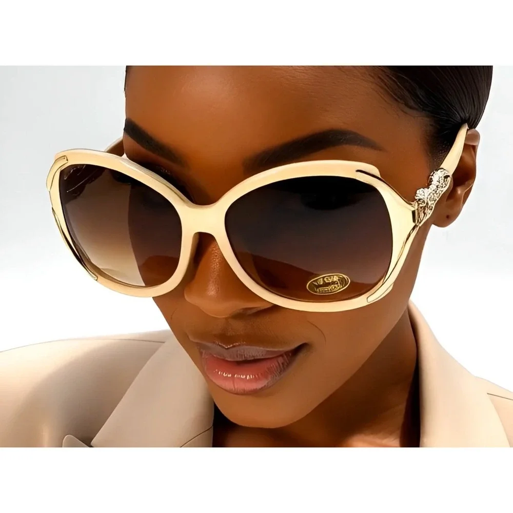 Womens Designer Inspired‎ Sunglasses, Leopard Embellished Frame UV400 Unique New